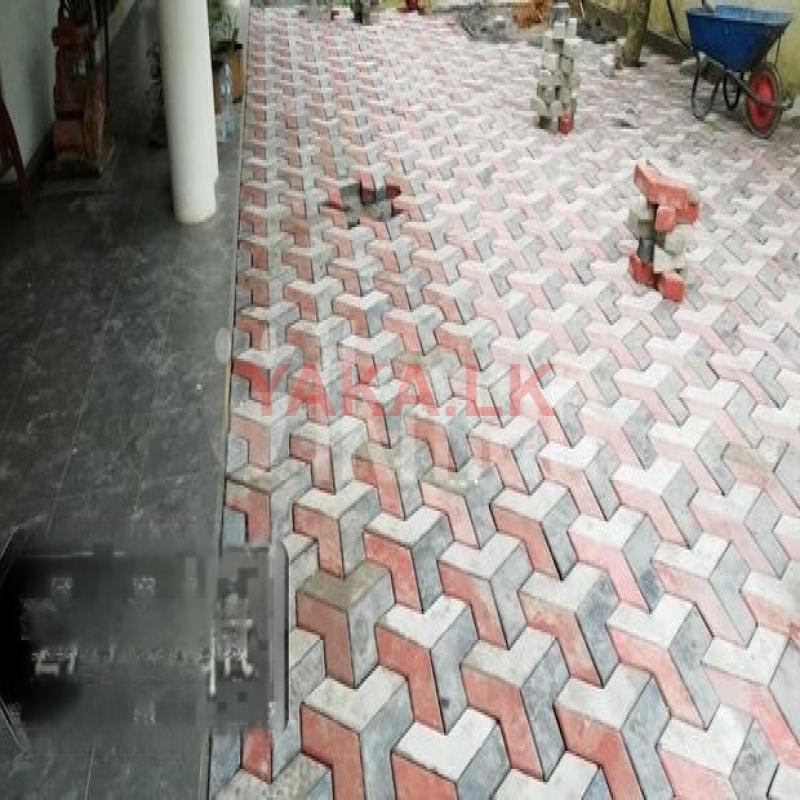 Interlock paving , grass planting