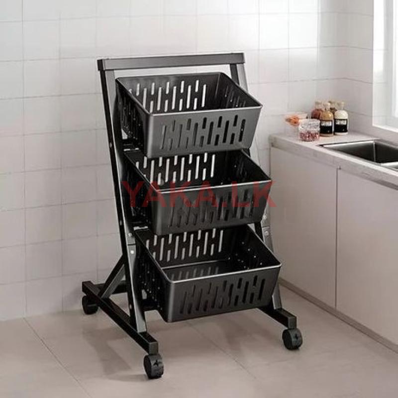 Storage rack with baskets, 3 tiers