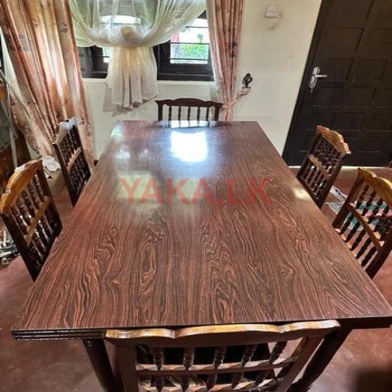 Solid Teak 6-Seater Dining Table Set