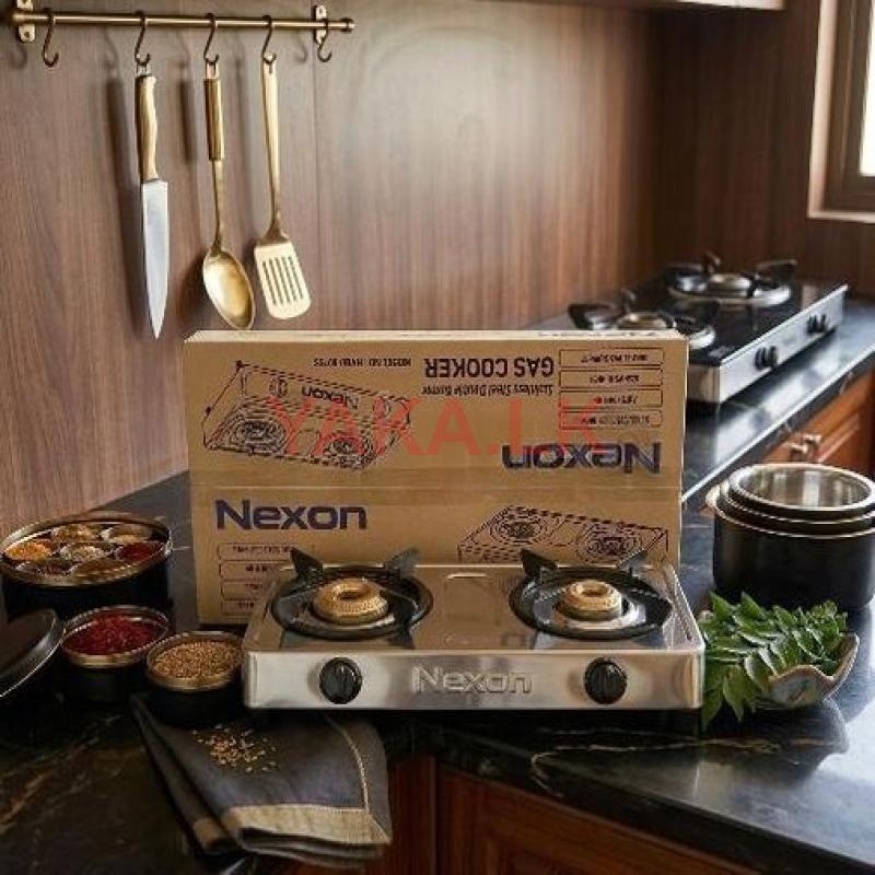 Nexon 607SS Stainless Steel Double Burner Gas Cooker