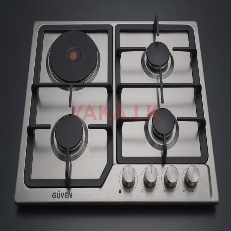 New GUVEN German (Technology) 3 Gas Burner +Electric Hot Plate Cooker