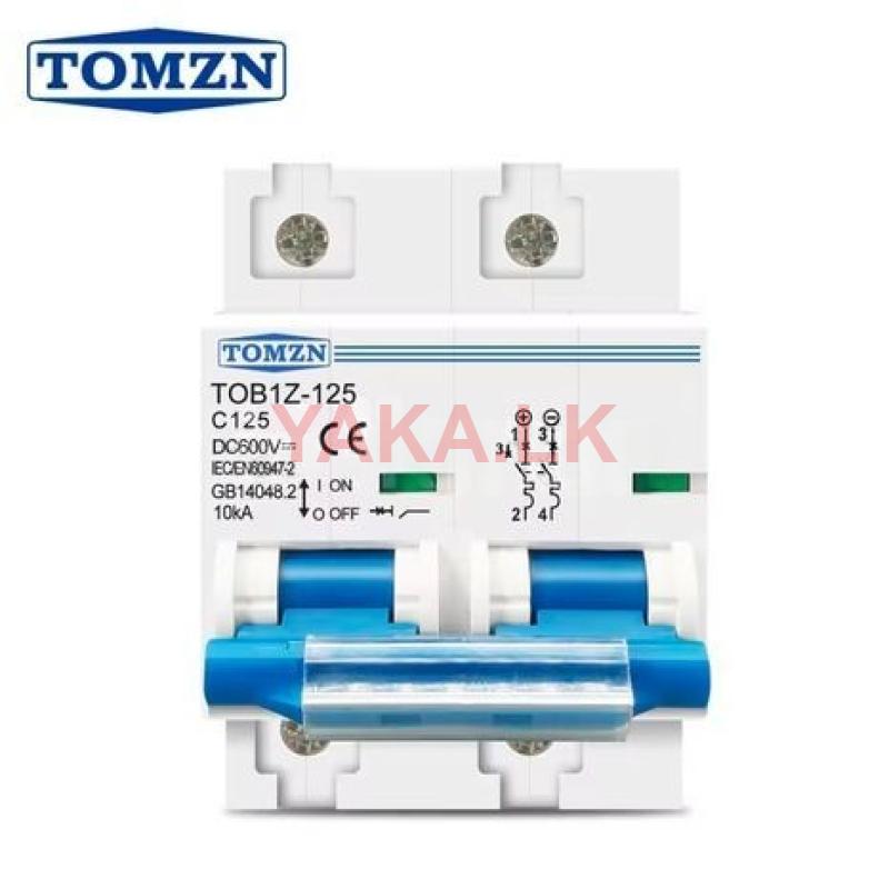 TOMZN 125A 2P DC MCB Miniature Circuit Breaker Battery Solar Isolator