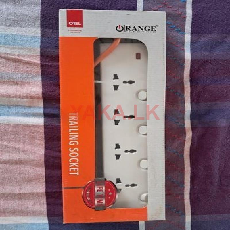 Orange Multi Trailer Socket with Universal Extension Cord 3m